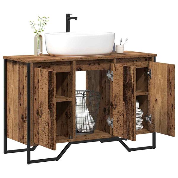 vidaXL Mobiletto per Lavabo Altro Legno vecchio 91 x 35 x 60 cm