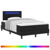 vidaXL Letto a molle con strisce LED Nero 120 x 190 cm Pelle sintetica