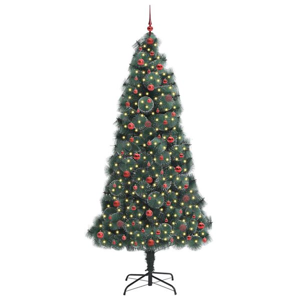 vidaXL Albero di Natale artificiale pre-illuminato con set di palline