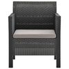 vidaXL Sedia da giardino con cuscino antracite 63x65x76 cm PP Rattan