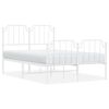 vidaXL Giroletto con Testiera e Pediera Metallo Bianco 120x200 cm