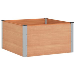 vidaXL Letto rialzato da giardino Marrone 100 x 100 x 54 cm alluminio