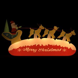 vidaXL Decorazione Natalizia Babbo Natale e Renne Gonfiabili LED 145cm