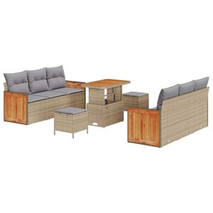 vidaXL Set Divano da Giardino 9 pz 8-Numero di posti