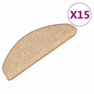 vidaXL Tappetini per scale 15 pz 65x21x4 cm Marrone chiaro Semicircolari Grandi
