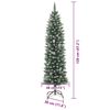 vidaXL Albero di Natale Artificiale Sottile Verde e bianco 120 cm