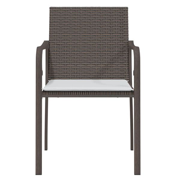 vidaXL Sedie da Giardino con Cuscini 4pz Marroni 56x59x84cm Polyrattan