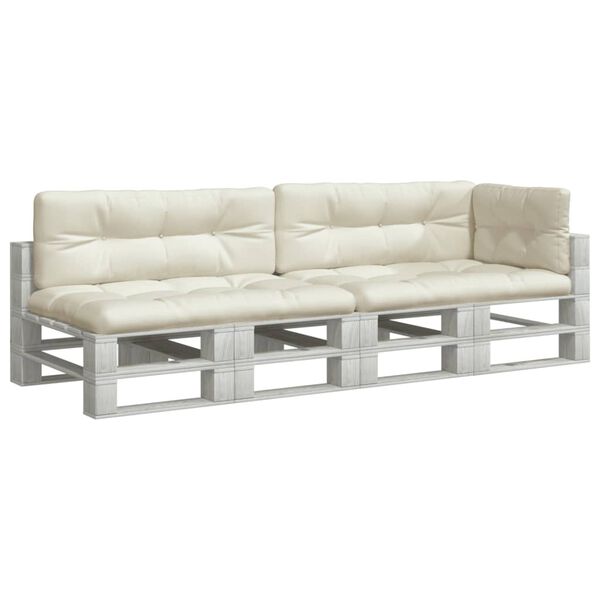 vidaXL Cuscini per Pallet 5 pz Crema in Tessuto