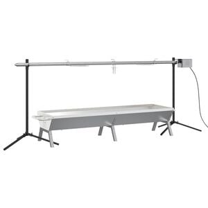vidaXL Set Griglia e Vassoio Barbecue Automatico in Acciaio Inox