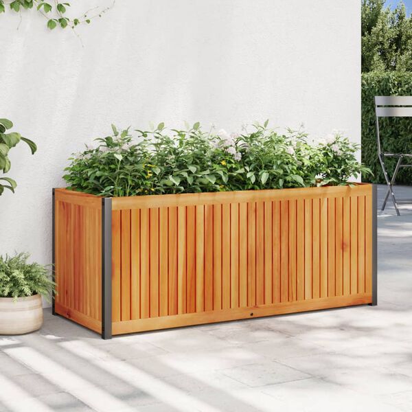 vidaXL Fioriera da Giardino 110x45x44 cm in Legno Acacia e Acciaio