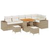vidaXL Set Divano da Giardino 9 pz 6-Numero di posti Beige e Crema