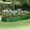 vidaXL Letto Giardino Acciaio Zincato 296x140x36 cm Verde