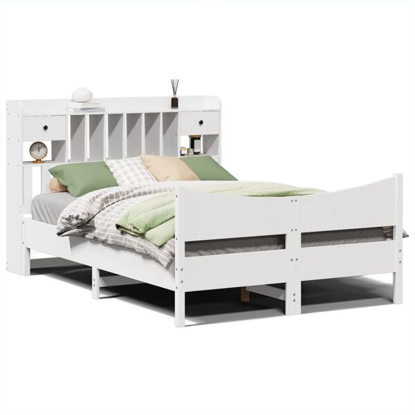 vidaXL Letto senza Materasso Bianco 140x190 cm Legno Massello di Pino