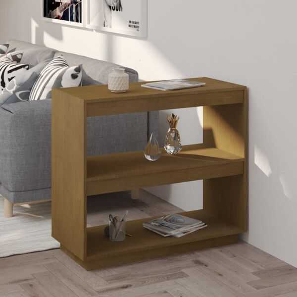 vidaXL Libreria Marrone ambra 80x35x71 cm in Legno Massello di Pino
