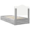 vidaXL Letto con Contenitore con testiera Grigio Sonoma 90 x 200 cm