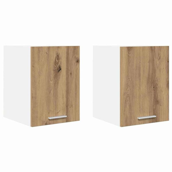 vidaXL Armadio pensile 2 pcs Rovere Artigiano e Bianco 30 x 31 x 40 cm