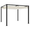 vidaXL Gazebo da Giardino con Tetto Retrattile Crema 3x3m in Acciaio