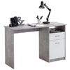 FMD Scrivania con 1 Cassetto 123x50x76,5 cm Calcestruzzo e Bianco