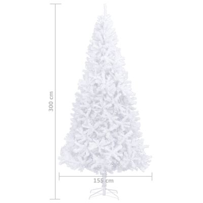 vidaXL Albero di Natale Preilluminato con Palline e LED Bianco 300 cm
