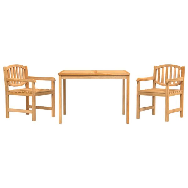 vidaXL Set da Pranzo per Giardino 3 pz in Legno Massello di Teak