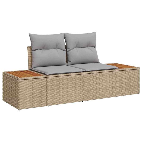 vidaXL Set Divano da Giardino con cuscino 6 pcs Beige polyrattan