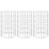 vidaXL Fioriere Gabbione Circolare 3 pz in Acciaio Zincato &Oslash;30x50 cm