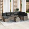 vidaXL Set di divani con cuscino 9 pcs Grigio polyrattan