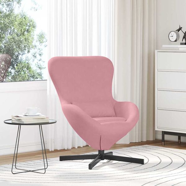 vidaXL Poltrona uovo Rosa 63 x 73 x 90 cm Velluto