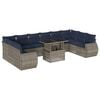 vidaXL Set Divani da Giardino 11 pz con Cuscini Grigio in Polyrattan