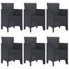 vidaXL Set da Pranzo per Giardino 7 pcs Antracite Rattan Polt