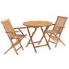 vidaXL Set Bistro da Giardino Pieghevole 3 Pezzi Naturale