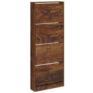 vidaXL Scarpiera Rovere Fumo 59x17x150 cm in Legno Multistrato