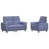 vidaXL Set di divani 2 pcs Blu jeans Tessuto