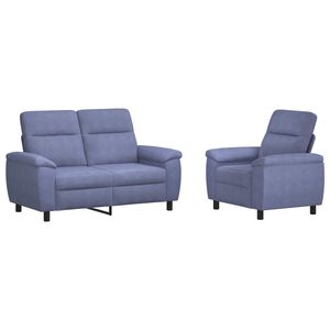 vidaXL Set di divani 2 pcs Blu jeans Tessuto