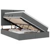 vidaXL Letto con contenitore LED e materasso Grigio Scuro 140 x 200 cm