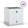 vidaXL Basi per Pali Quadrate 4 pz Argento 141x141 mm Acciaio Zincato