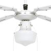 vidaXL Ventilatore da Soffitto con Luce 106 cm Bianco