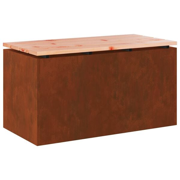 vidaXL Panchina da giardino Ruggine 80 x 40 x 43 cm acciaio corten