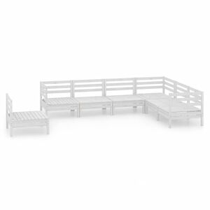 vidaXL Set Salotto da Giardino 7 pz in Legno Massello di Pino Bianco