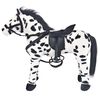 vidaXL Cavallo in Peluche in Piedi Nero e Bianco XXL