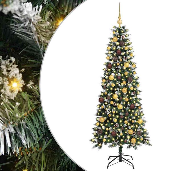 vidaXL Albero di Natale artificiale con 300 LED Verde 180 cm