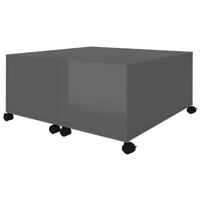 vidaXL Tavolino da Salotto Grigio Lucido 75x75x38 cm Legno Multistrato
