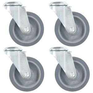 vidaXL Ruote Girevoli con Foro per Bulloni 4 pz 100 mm