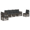 vidaXL Set Divano da Giardino 6 pcs Grigio e Grigio Scuro polyrattan