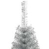 vidaXL Albero di Natale artificiale con luci integrate Argento 150 cm
