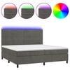 vidaXL Letto a Molle con Materasso e LED Grigio Scuro 200x200 cm
