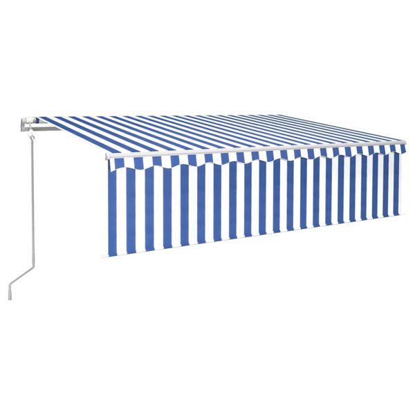 vidaXL Tenda Sole Retrattile Automatica con Parasole 6x3m Blu Bianco