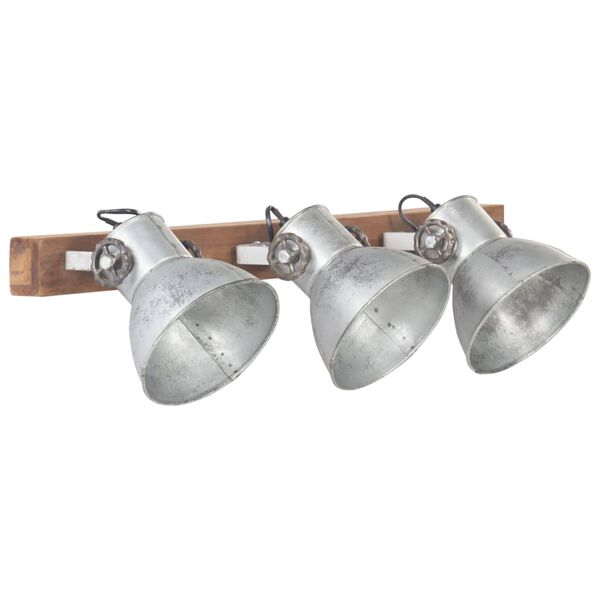 vidaXL Lampada da Parete in Stile Industriale Argento 65x25 cm E27
