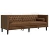 vidaXL Divani Chesterfield 3pz Cuscini Marrone Similpelle Scamosciata
