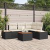 vidaXL Set Divano da Giardino 4 pcs Nero e Crema Polyrattan